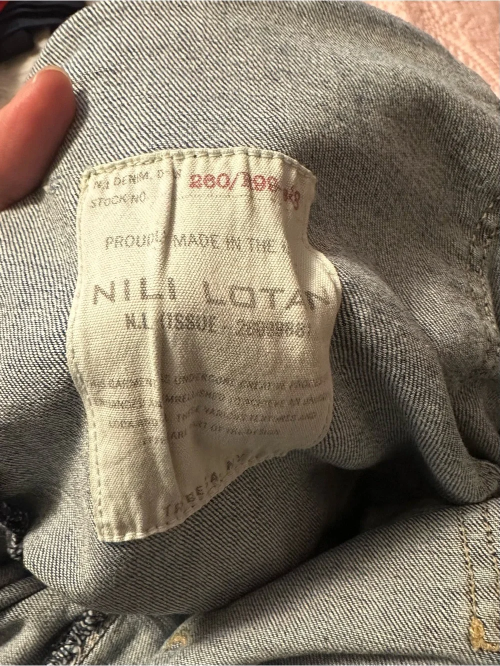 Nili Lotan Patch-Pocket Slim Barrel Jeans in Washed Blue